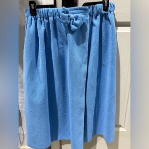 Blue Terry Cloth Wrap Skirt